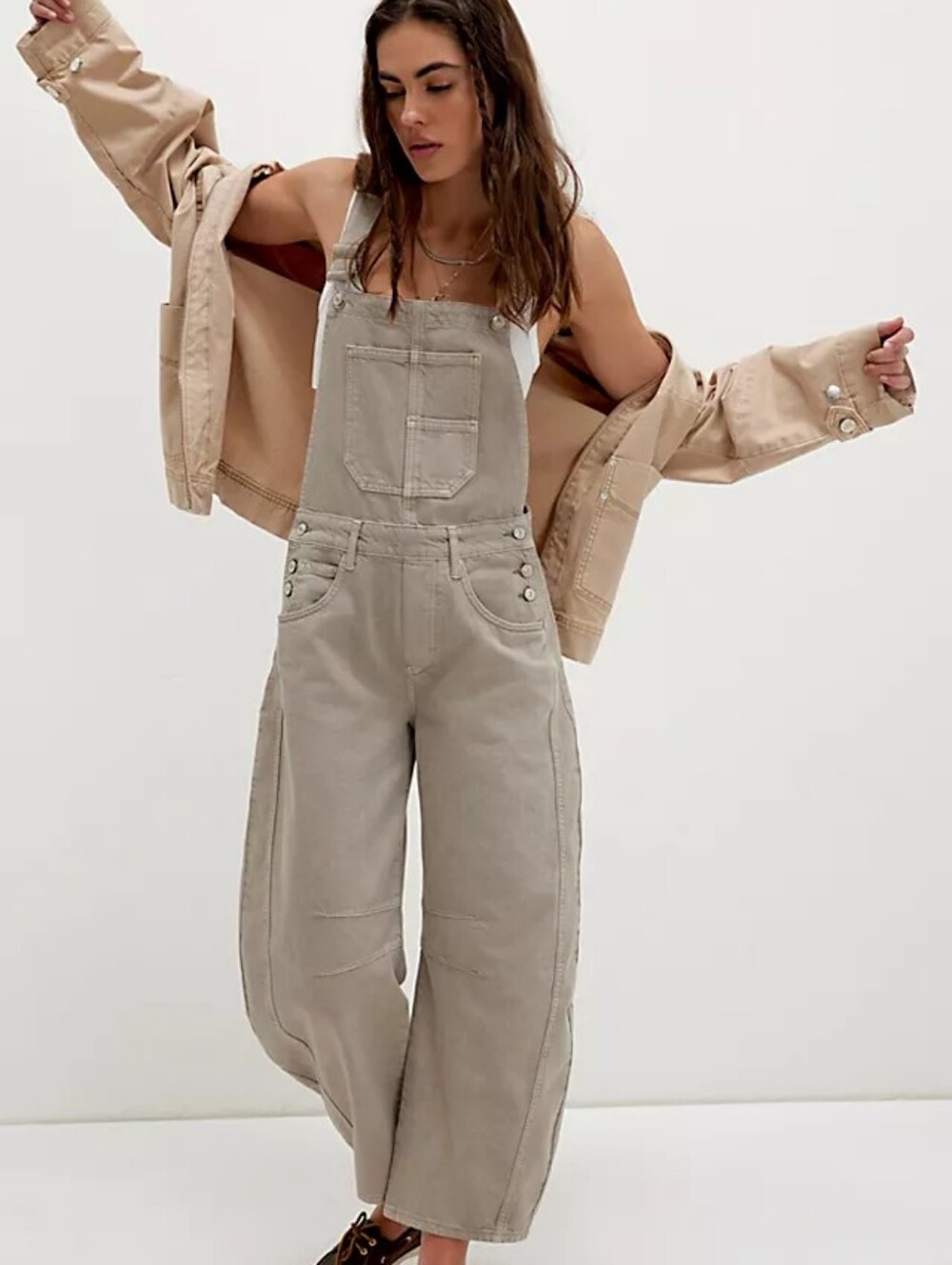 Free People Barrel Leg Overalls